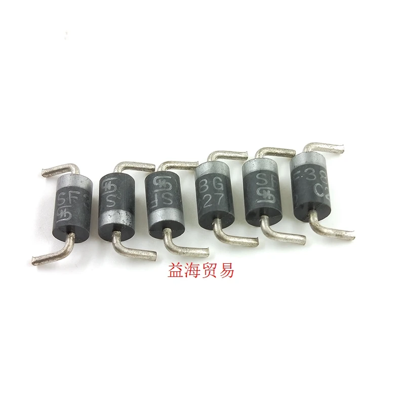10PCS/LOT SF38G  Inline Diode  Fast Recovery Diode DO-27 Package SF38 Can Replace SF36G Bend and shape the feet