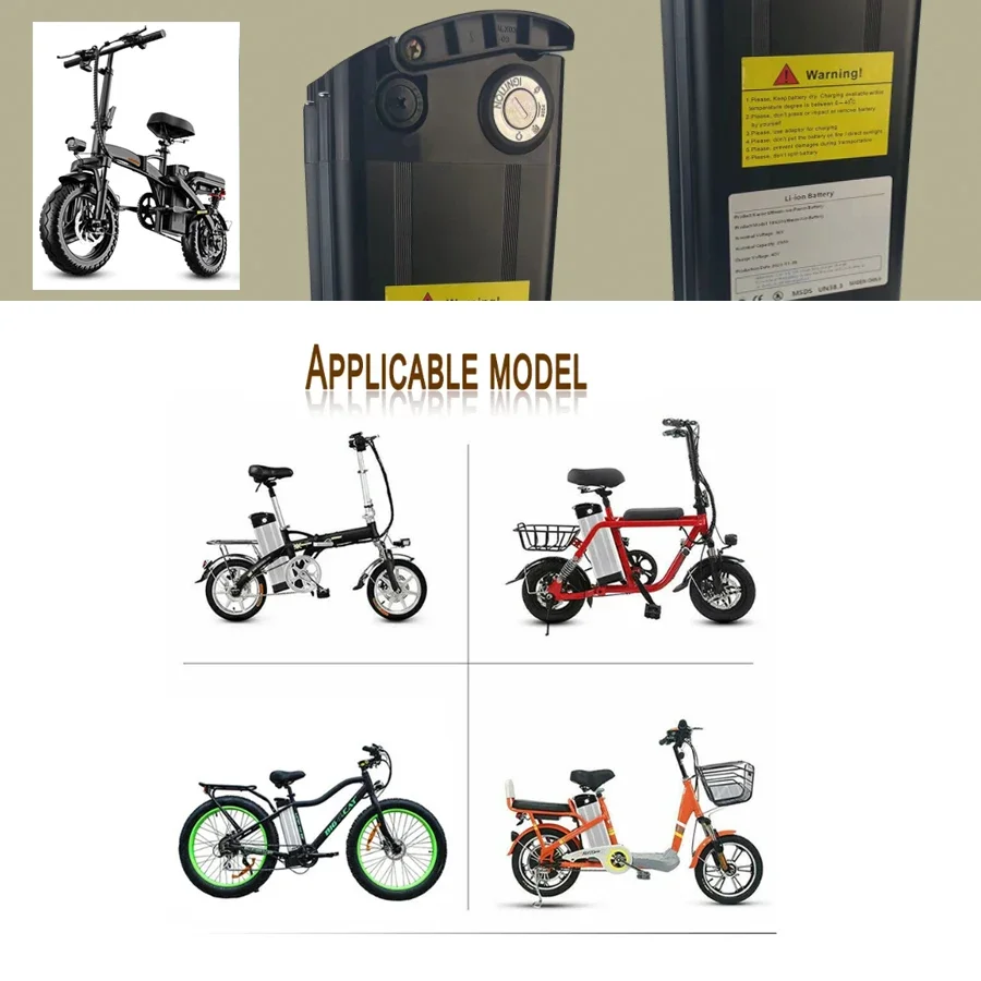 48V 30000mAh lithium-ion battery pack 20Ah suitable for silver fish electric bicycle batteries with anti-theft locks