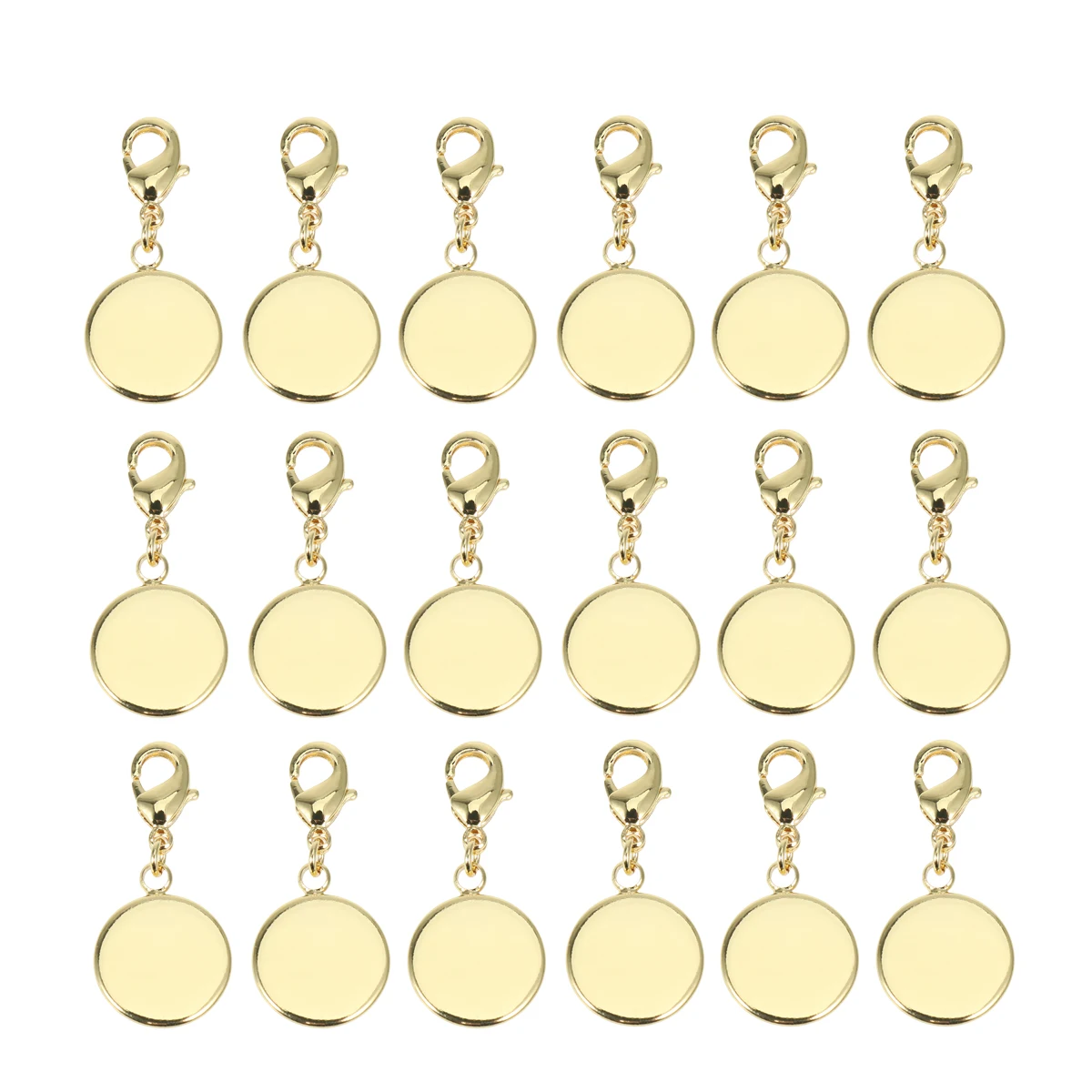 

20 Pcs Tray Base Pendant Charm Copper Jewelry Making Pendants Accessories Golden
