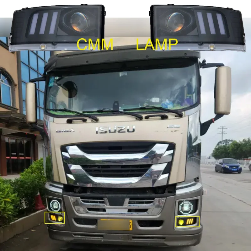 

1 шт. светодиодные противотуманные фары с линзой, подходят для грузовика Isuzu GIGA 700P NPR85 NKR85, светодиодные противотуманные фары в сборе