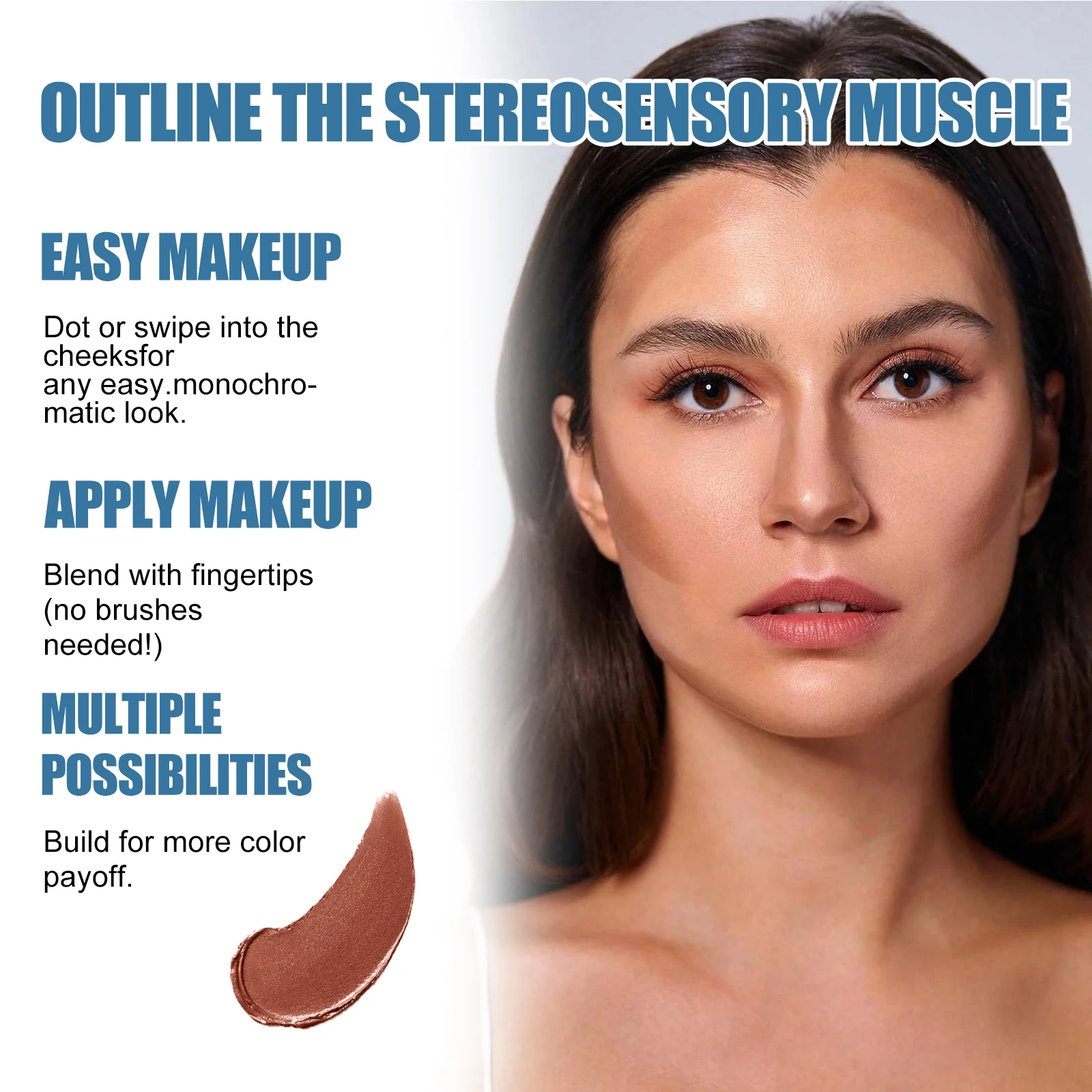 Surligneur multifonctionnel pour le visage, Contour naturel, crémeux, mélange facile, Non gras, taille de voyage, maquillage, cadeau pour peaux sensibles