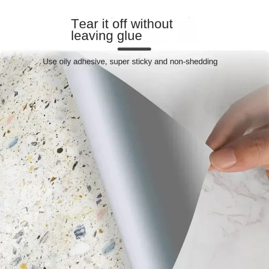 60CM Marble Kitchen Oil-Proof Film Waterproof Self-adhesive Wall Tile Sticker Moisture-Proof Countertop Cabinet Cover Wallpaper