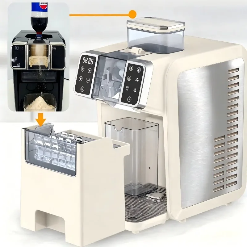Ice machine, snow and ice smoothie function 2-in-1 compressor 150W desktop self-cleaning portable