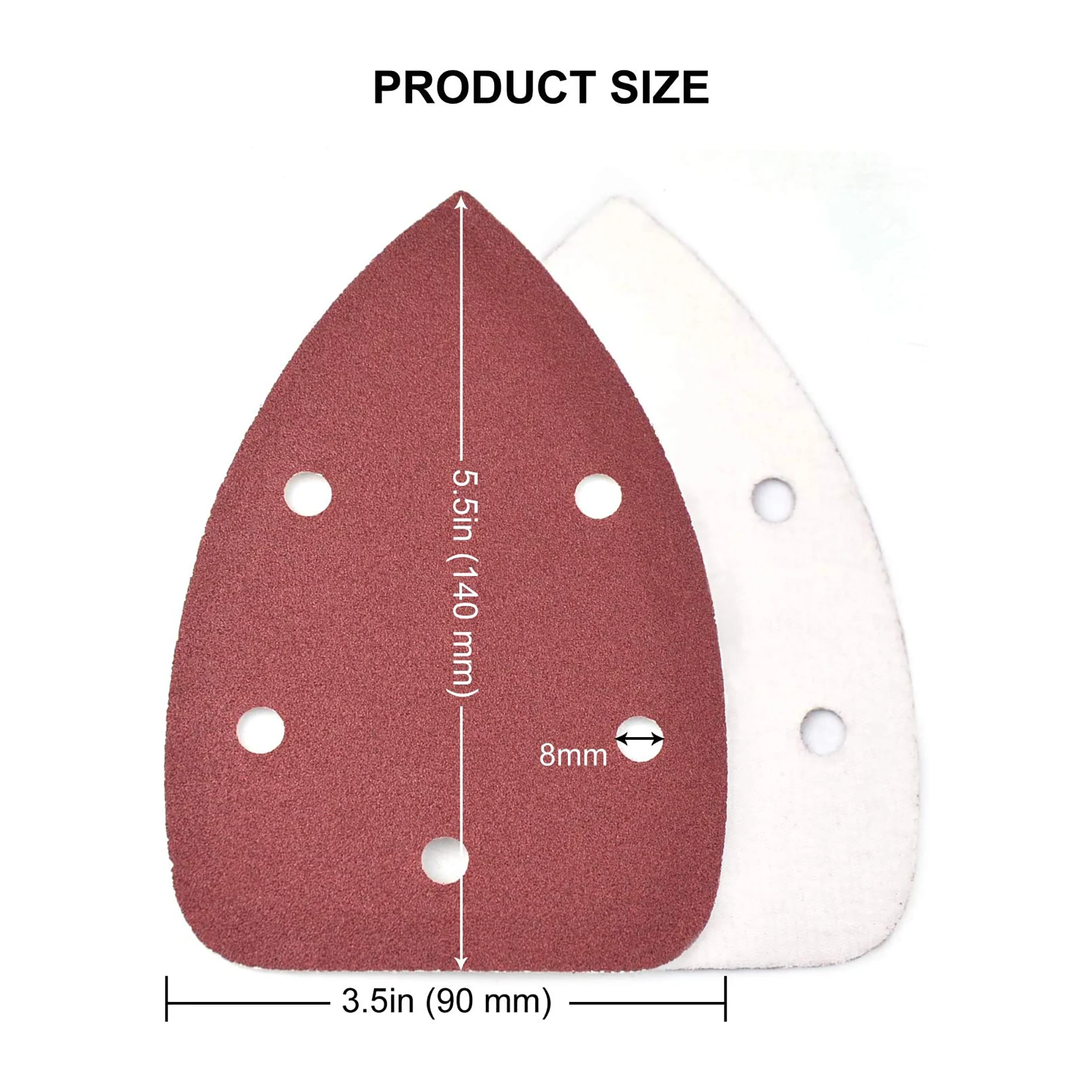 Detail Sander Sandpaper 5 Holes Grit Aluminum Oxide Mouse Sanding Sheets Hook & Loop Sander Pads for 140mm Palm Sanding Machine