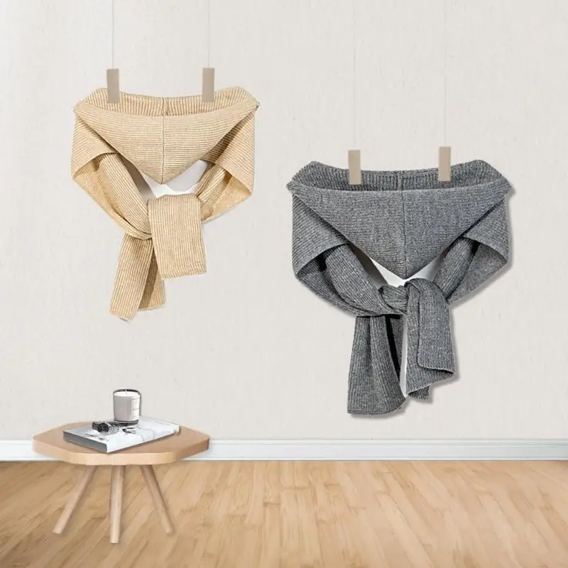 L5YA Multiuse ผ้าพันคอหมวกผ้าคลุมไหล่อบอุ่นถักคออุ่น CASHMERE Blend ไหล่สำหรับผู้หญิงสำนักงานทุกวัน