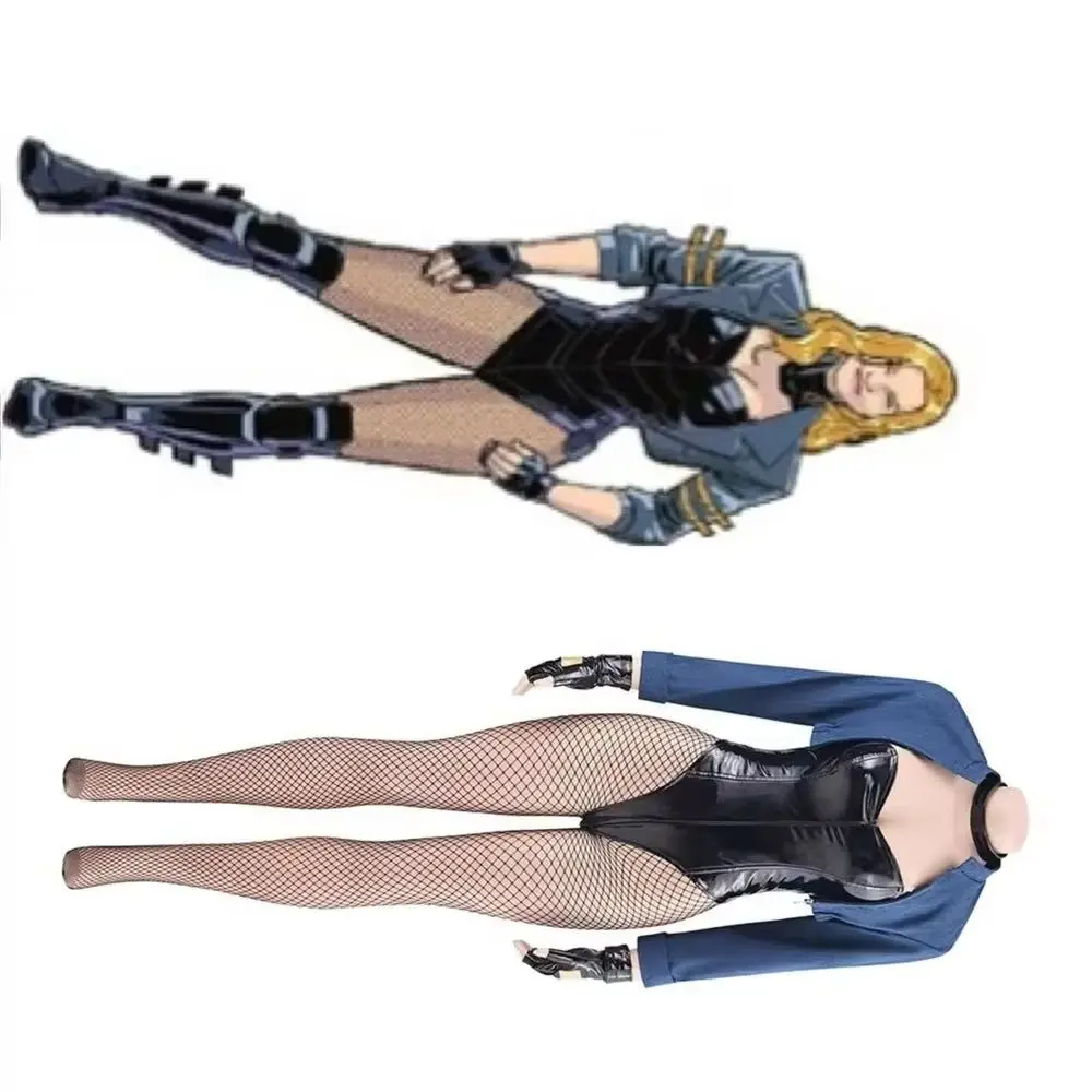 

Black Canary Cosplay Costume Women Sexy Uniform Bodysuit Full Set Halloween Carnival Party Outfit