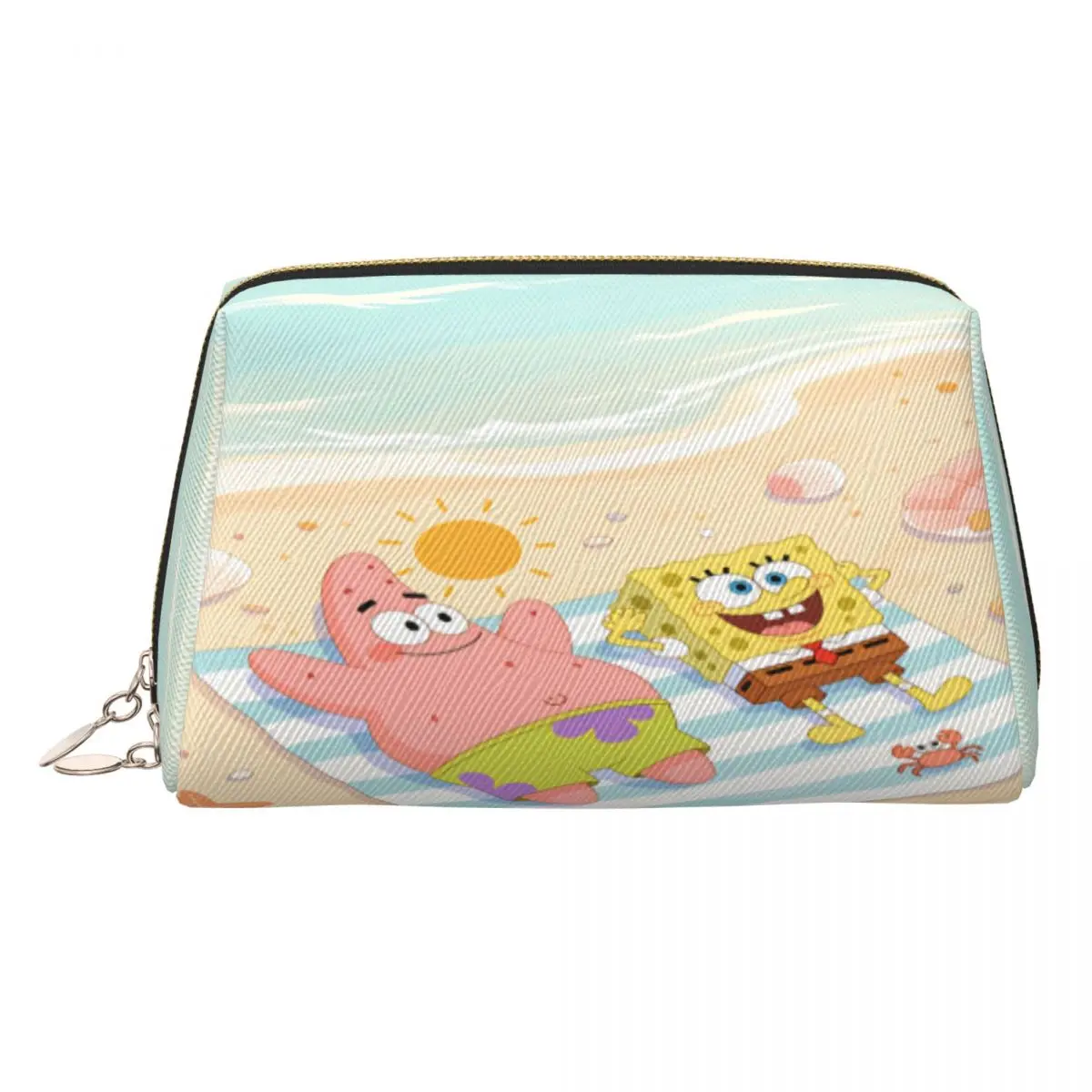 Women's S-Spongebobs Cosmetic Bags Portable Zip Traveling Makeup Bag For Makeups Modern Print Storage Organizers