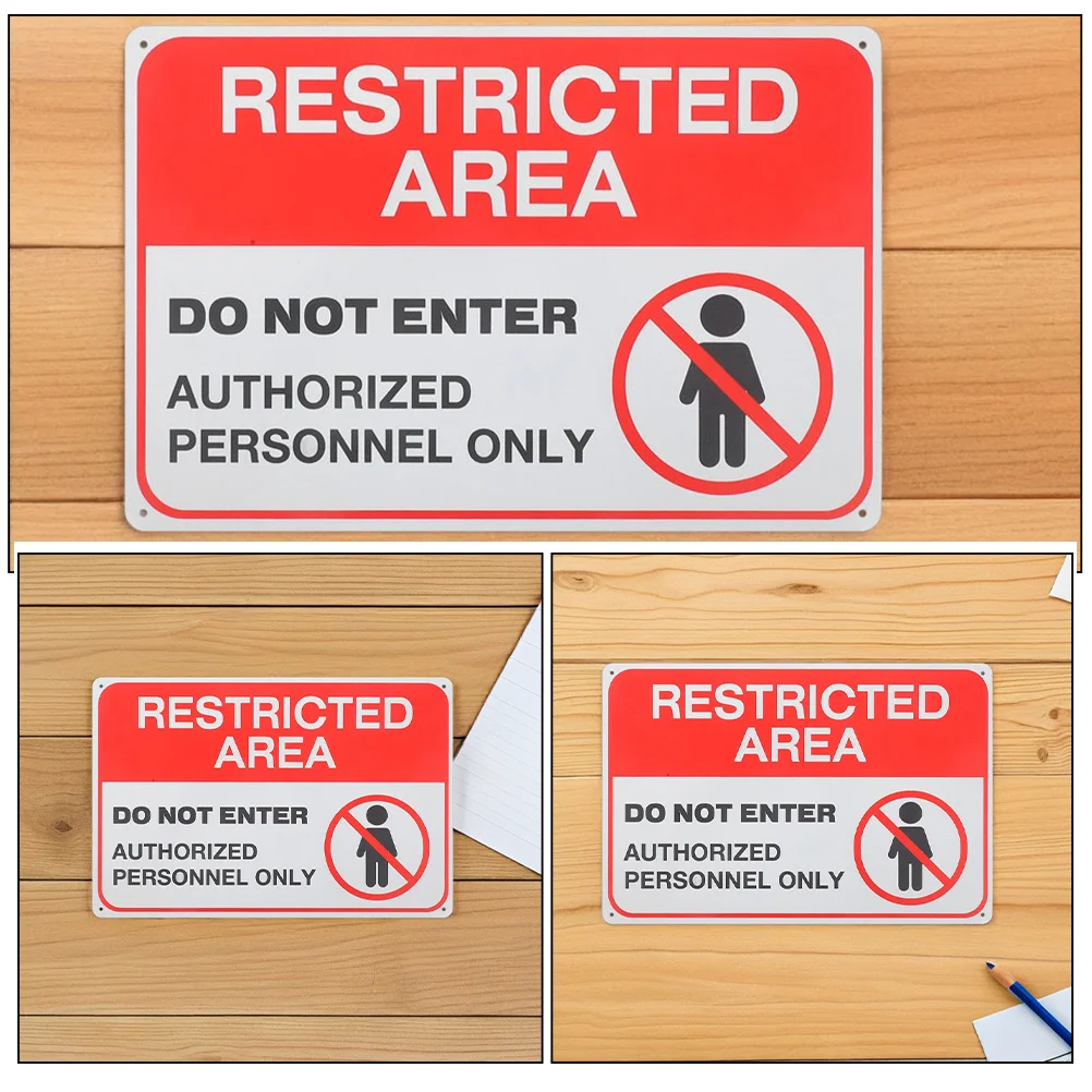 2 قطعة لا علامة دخول لا تدخل مقيد مانعة لتسرب الماء محفورة مسبقًا سهلة التركيب مؤشر السلامة ملصق علامة تحذير #2