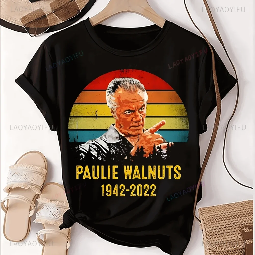 Paulie Gualtieri TV Sopranos Character Print T-shirt Top The Sopranos Trend Short Sleeved Unisex Shirt Graphic Oversized T-shirt