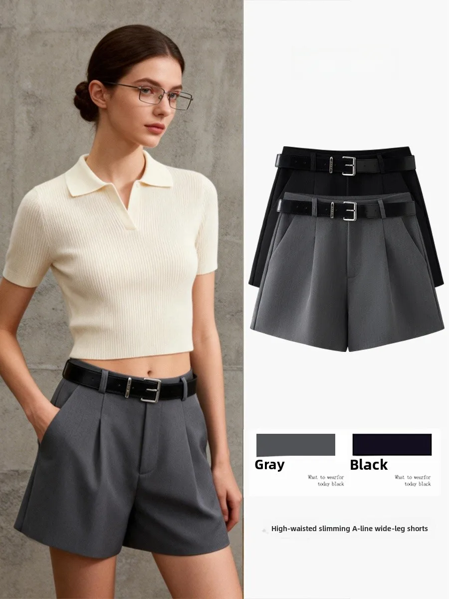 

Американские сладко-острые брюки-кюлоты с высокой талией для женщин, весна-осень, новые, для повседневной носки, утягивающие, короткие брюки