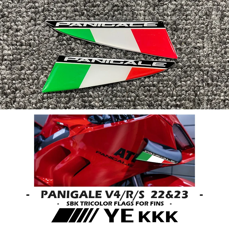 

Panigale Tricolor For DUCATI PANIGALE V4 V4S V4R 2022 2023 New SBK Tricolor Flags for Fins Airplane 3D Sticker Decal