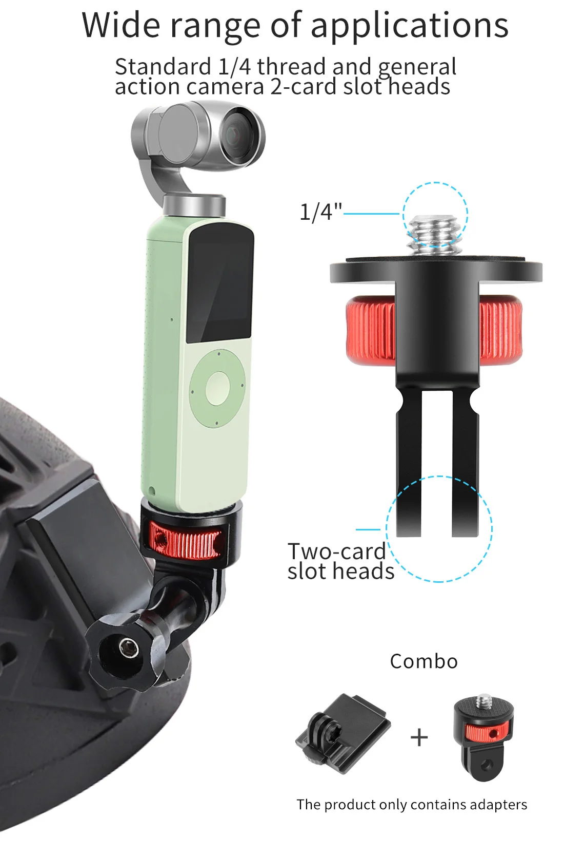 Für Insta360 X5 Metall-Mini-Stativ Konvertierbare Halterung 1/4' Schraube Schnellwechsel-Basis für Gopro Hero 13 DJI OSMO Pocket4 Action-Kamera – Detail 25