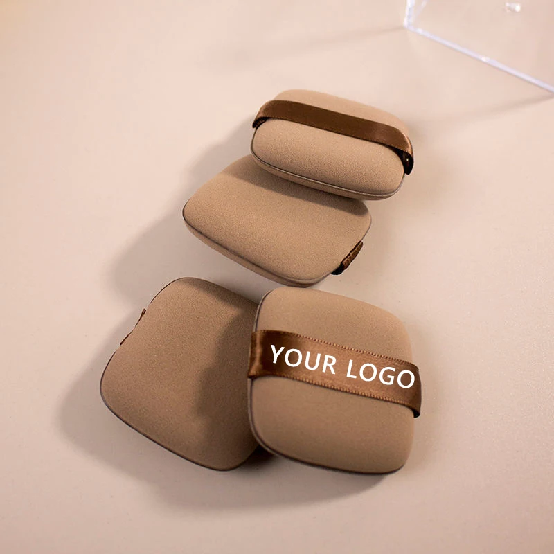 Op Maat Gemaakte Logo Vierkante Chocolade Latex Gezichtsfoundation Bb Cream Make Up Spons Marshmallow Beauty Make-Up Blender Sponslogo