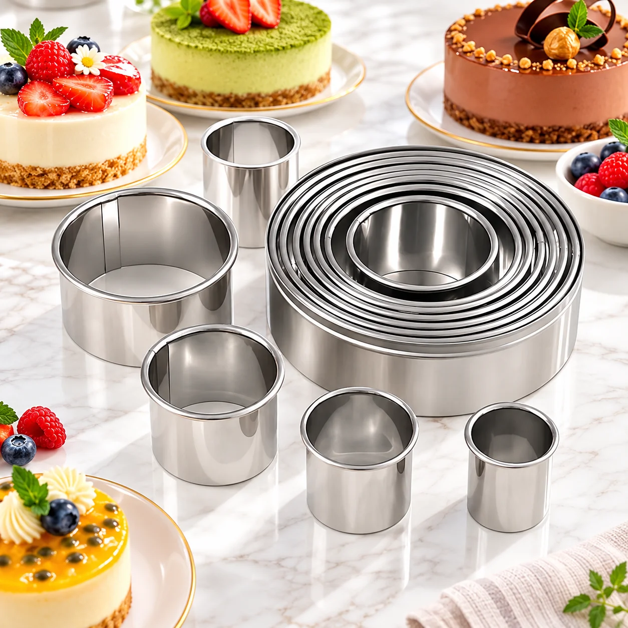 12PCS 12PCS Cookie Cutter Mousse Ring Set Food-Safe Stainless Steel Rolled Edge Round Molds for Biscuit Donut Fondant DIY Home Baking - Aliexpress Deal