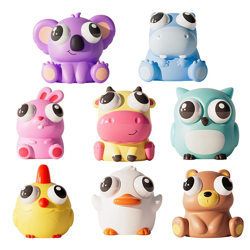 Pop Eye Squeeze Cartoon Animal Sensory Toys, Nouveauté amusante, Fidget, Souligné, Instituts, Anlande, Globe oculaire rebondissant, Cadeaux pour enfants et adultes