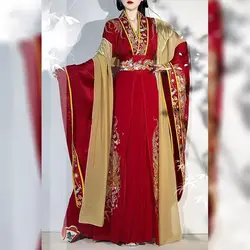 Hanfu Dress Women Chinese Traditional Embroidery Hanfu Halloween&Carnival Cosplay Costume Vintage Hanfu Wedding Bridal Red Dress