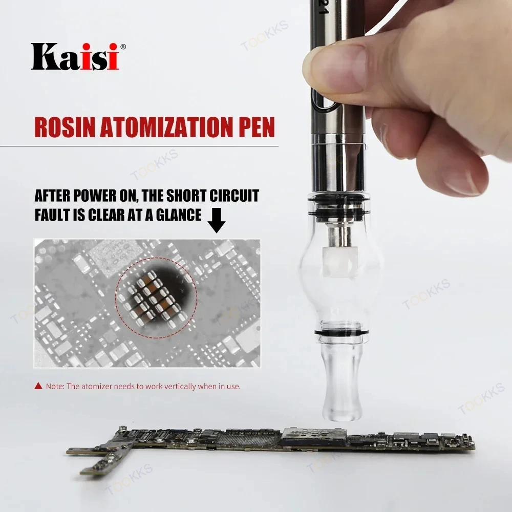 Kaisi K-S21 Rosin Verstuiver Geen Soldeerbout Moederbord IC Kortsluiting Detector Rosin Pen voor Telefoon Moederbord Reparatie