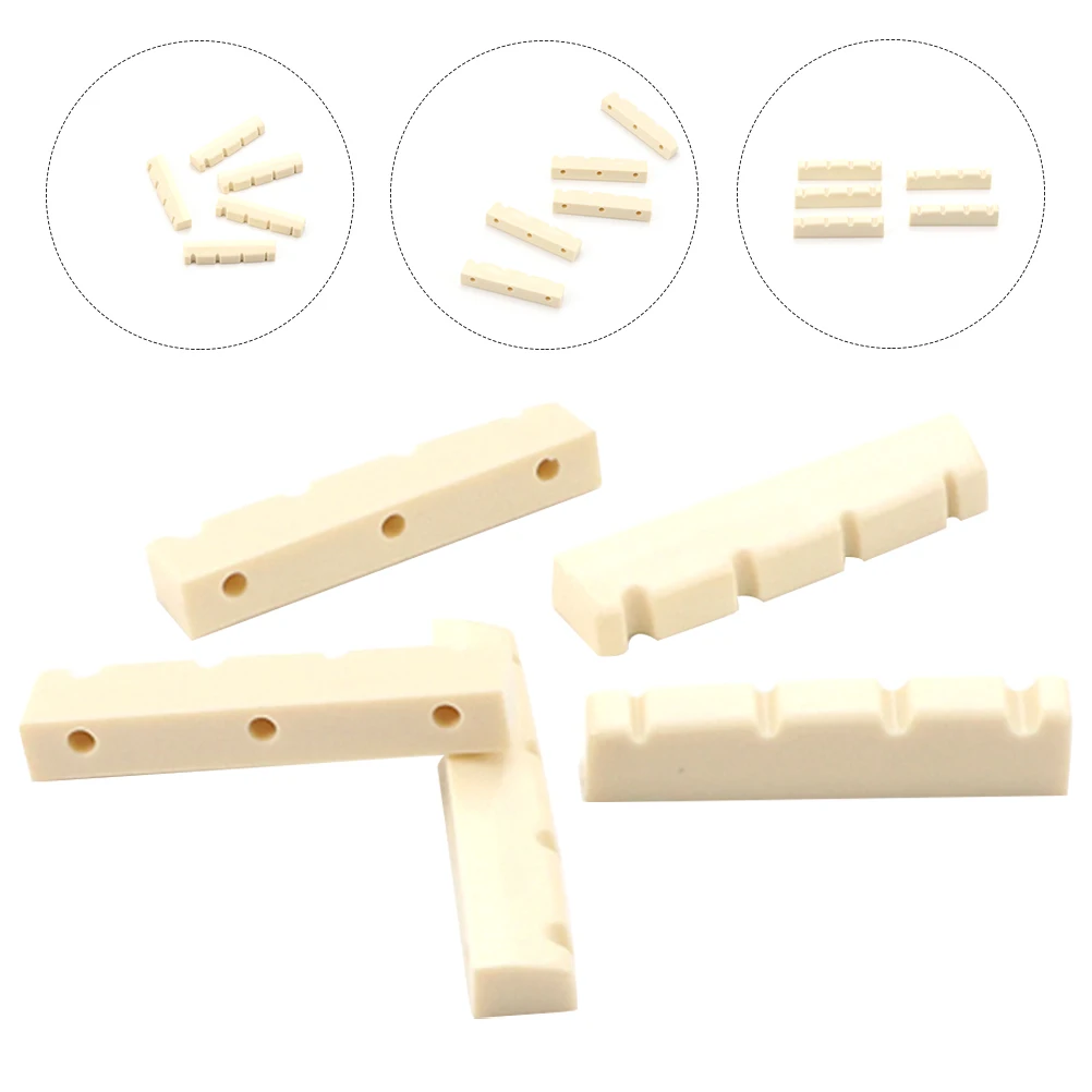 

5Pcs Guitar String Nut Slotted 4-String Electric Bass Sturdy Abs Better Sustain Must-Have Accessory