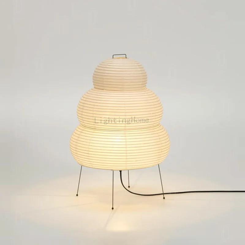 

Japanese Design Akari Wabi-sabi Table Lamp White Rice Paper Decorative Desk Lights for Bedroom Living/Dining Room Study Loft