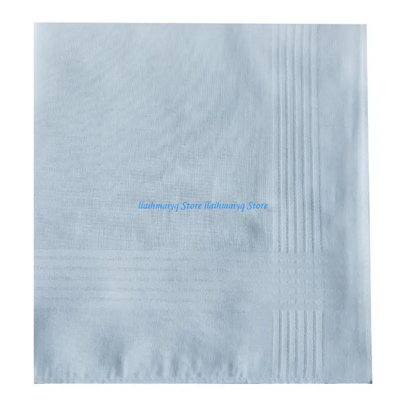 573B Set Sapu Tangan Polos Kain untuk Segala Usia Handuk Bandana Besar Kain Muka Wanita Pria Handuk Lap Keringat Saku Persegi 6