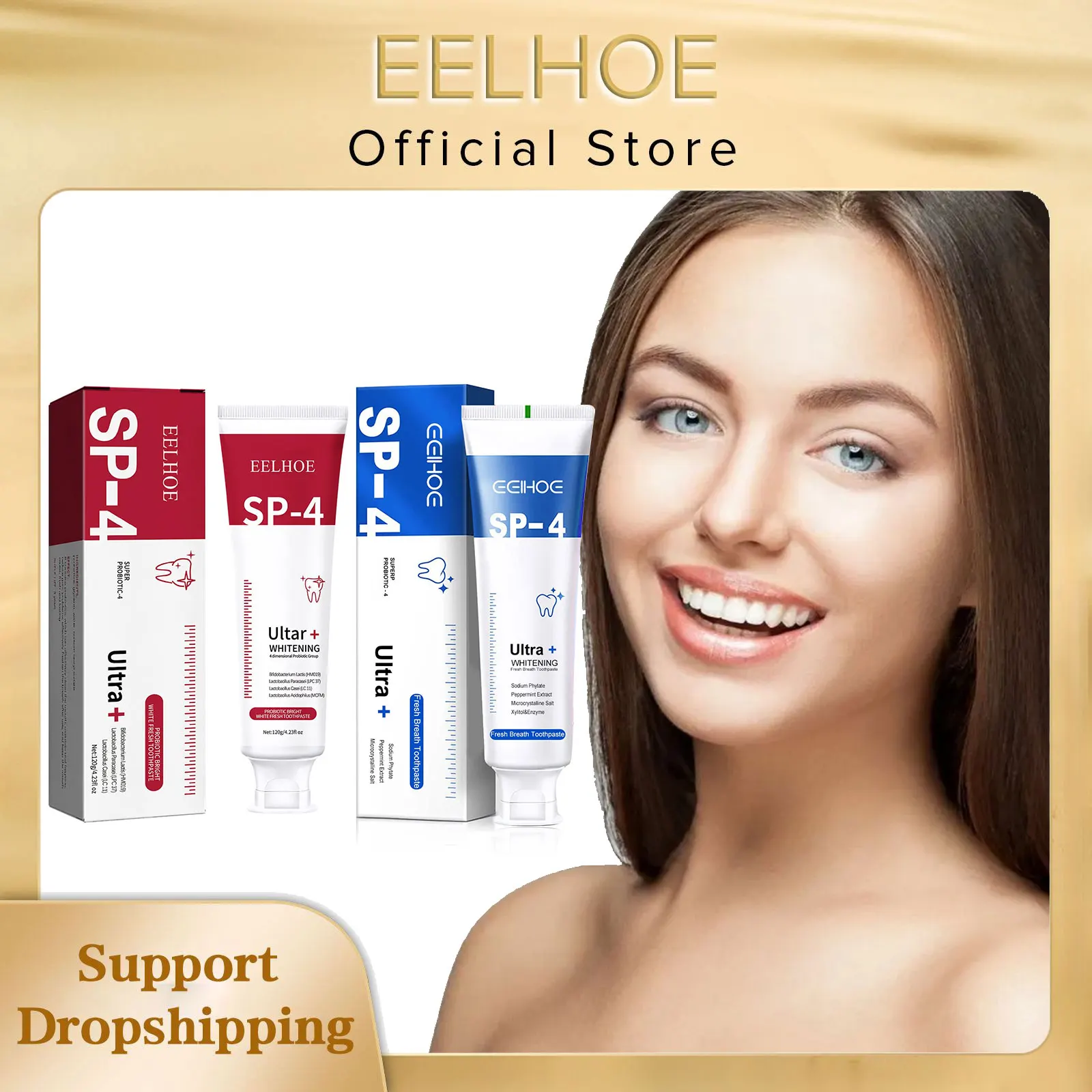 EELHOE Sp4 Probiotic Whitening Toothpaste Dental Cleaning Teeth Removes Stains Tartar Removal Fresh Breath Tooth Gum Repair Care