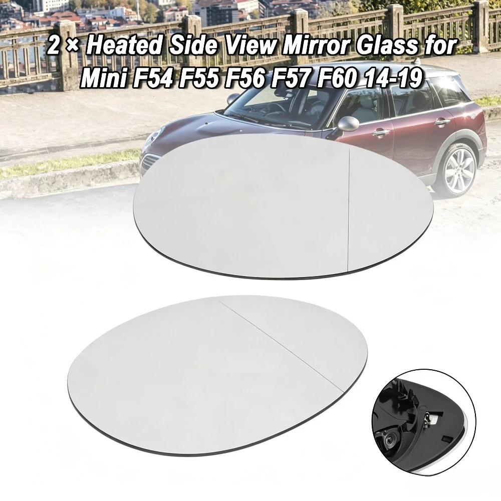 For Mini Clubman Hatch 5DR 2DR Cabrio F54 F55 F56 F57 F60 15-20 LH/RH Side Rear View Heated Mirror Glass White Blue 51167366040