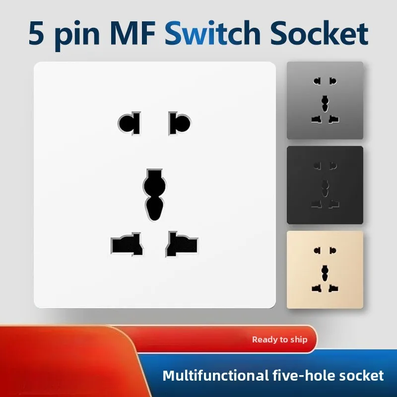 Switch Socket Panel Hong Kong, Macao & Britain Universal Concealed Multi-functional Five-hole Household Wall Socket Custom Sale