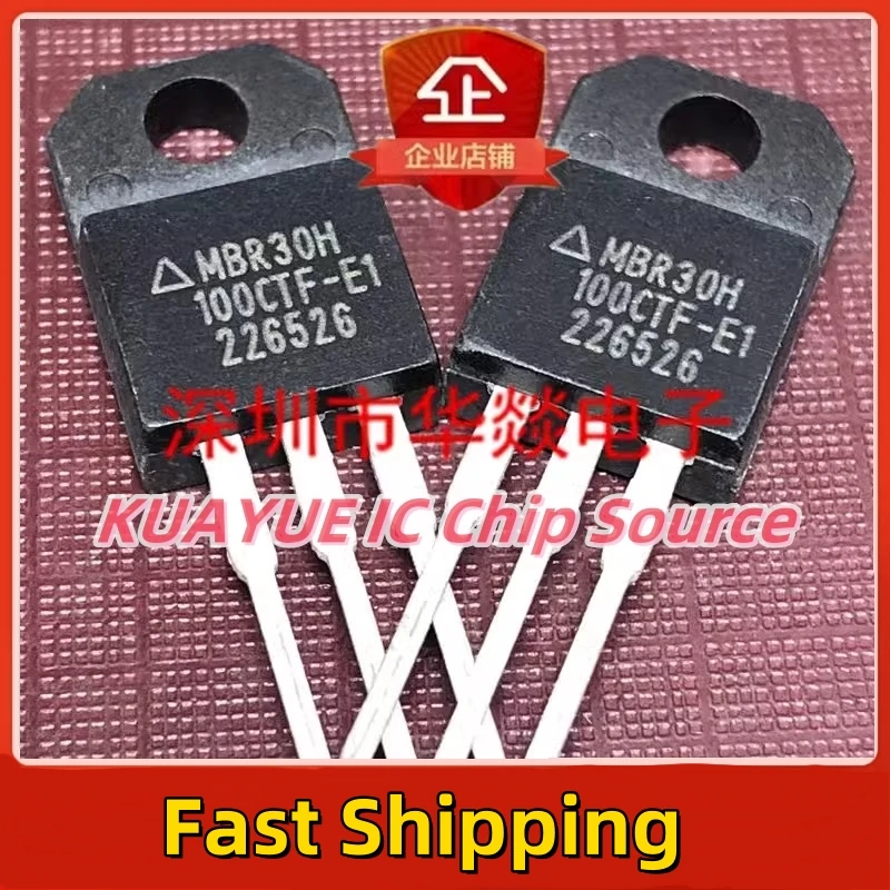 

10PCS-30PCS MBR30H100CTF-E1 TO-220F 100V 30A Fast Shipping Quality Guarantee