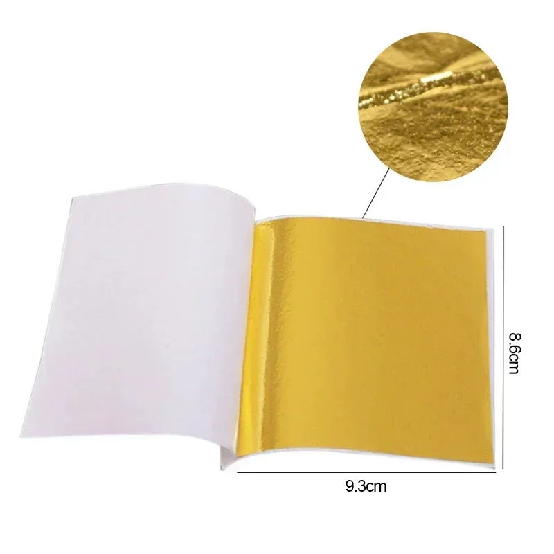 100 Blatt Nachahmung von Gold- und Silberfolienpapier, Blattvergoldung, DIY-Kunsthandwerk, Papier, Geburtstagsfeier, Hochzeit, DIY-Nagelkunst-Dekorationen – Detail 2