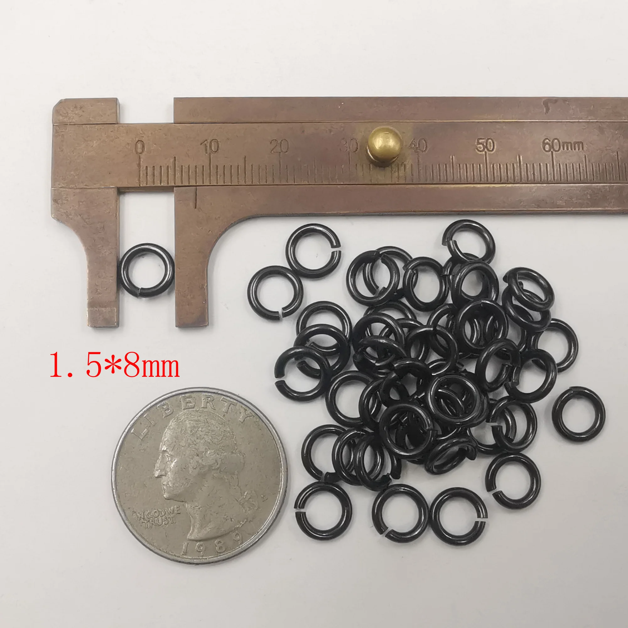 Lot 100pcs Black Cutting Circle Jump Ring Open Split Rings Strong Jewelry Finding Fit Chains Stainless Steel Accessories Big