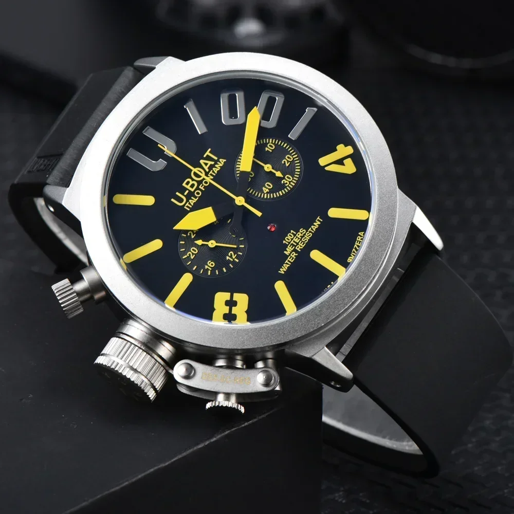 

Fashion Top Top U-BOAT Brand Geneva Watches For Mens Multifunction Chronograph WristWatch Business Sport Luxurious Male AAAClock