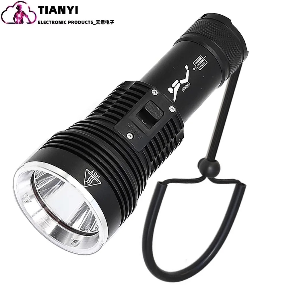 2000LM diving flashlight, waterproof flashlight, stepless dimming LED BT90, underwater lighting, suitable for deep sea caves