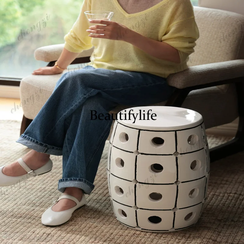 A73 ceramic side table, living room coffee table, movable drum stool, sofa headboard, household stump