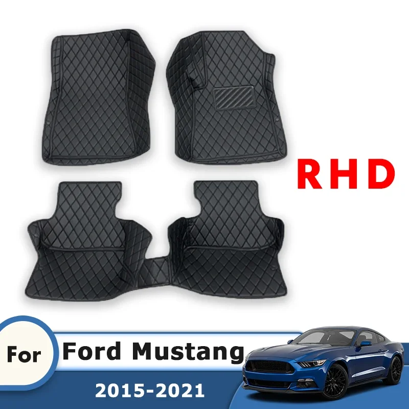 RHD Carpets For Ford Mustang 2021 2020 2019 2018 2017 2016 2015 Car Floor Mats Waterproof Styling Auto Interior Accessories Rugs