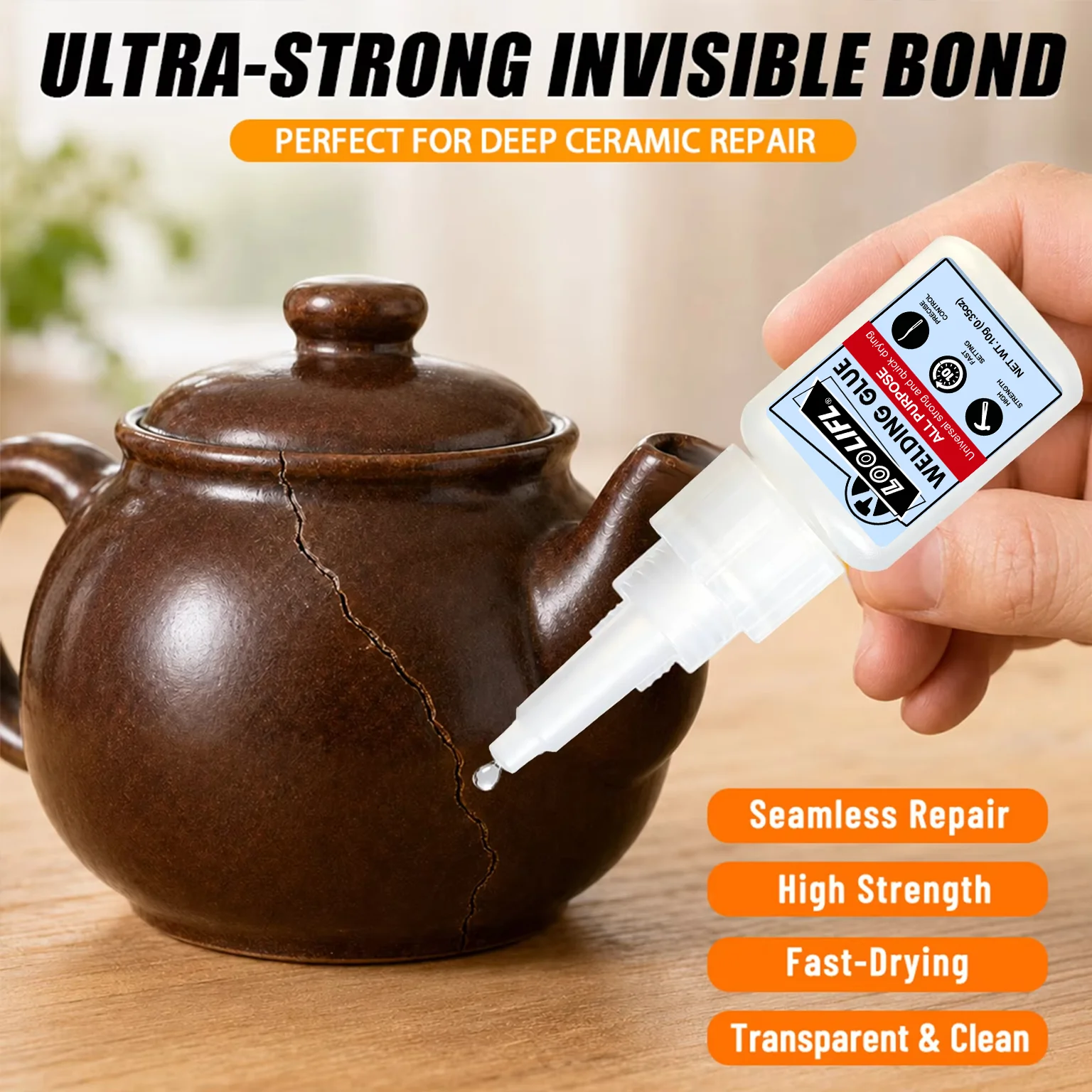 Loolifl High Strength Welding Glue Quick-Drying Super Glue Multi-Purpose Transparent Instant Adhesive Suitable for Wood, Metal, and Jewelry Bonding - view 6