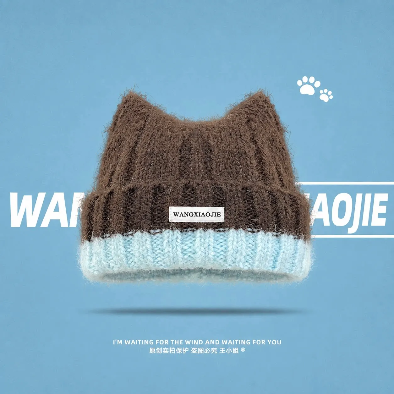 gorro-feminino-de-la-com-orelhas-de-gato-design-color-block-quente-e-versatil-para-outono-e-inverno-efeito-emagrecedor-no-rosto
