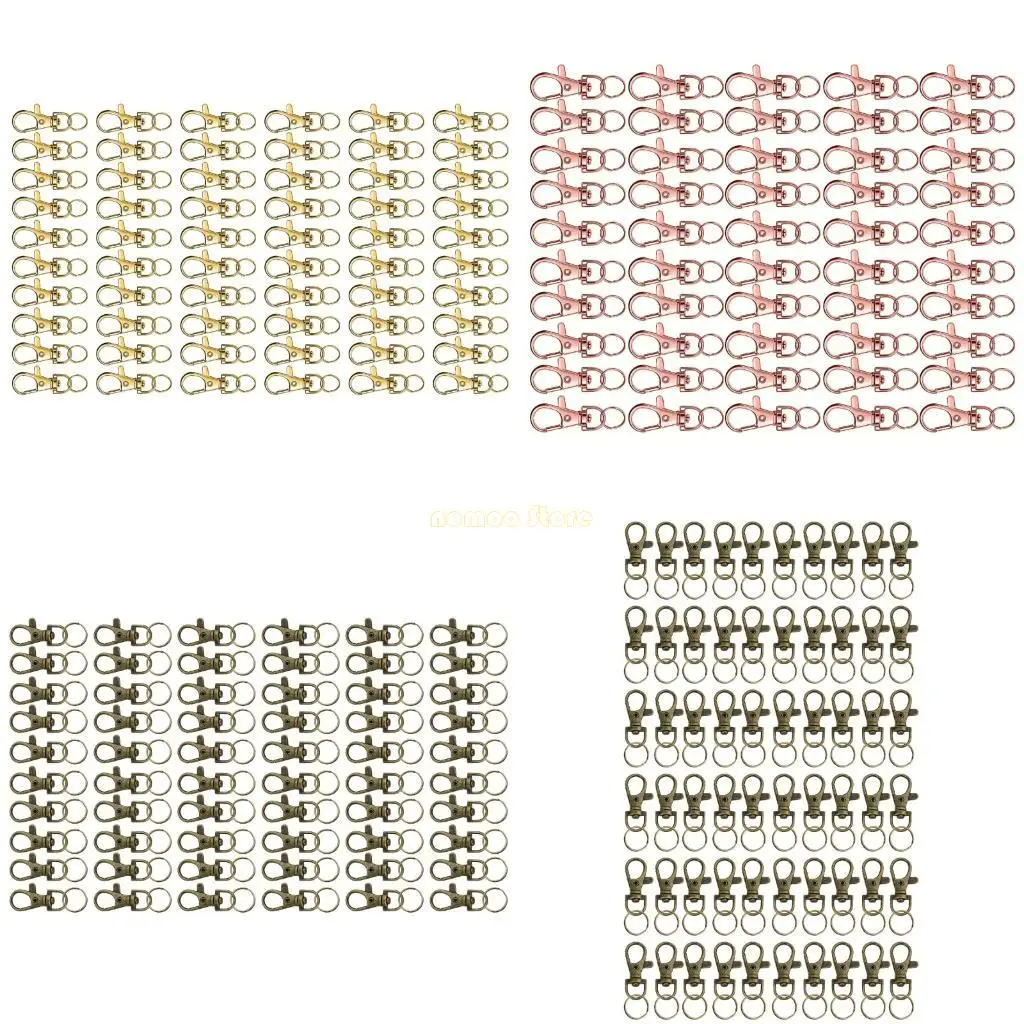 

31bf 60pcs вращающаяся пряжка лобстера с плоскими ключами Практические ключ -застежки.