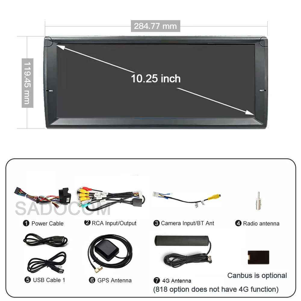 10.25' Wireless CarPlay Android 14 8G+256G Stereo GPS Multimedia Car Radio Wifi Navigation For BMW E39 X5 M5 Range Rover - view 6