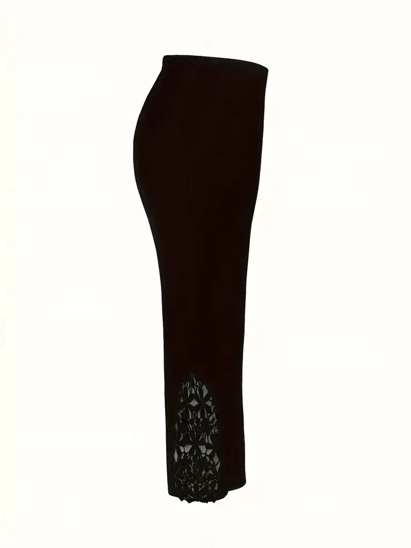 

2PCS Chic Lace Accented Cropped Capri Leggings For Women