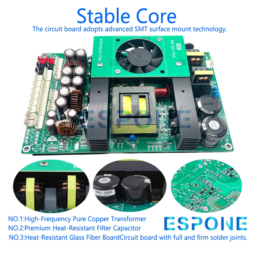 

ESPONE WB-XZJ-B 220W Pure Copper Power Transformer for Large Format Printers Voltage Converter 110V/220V to 5V-42V