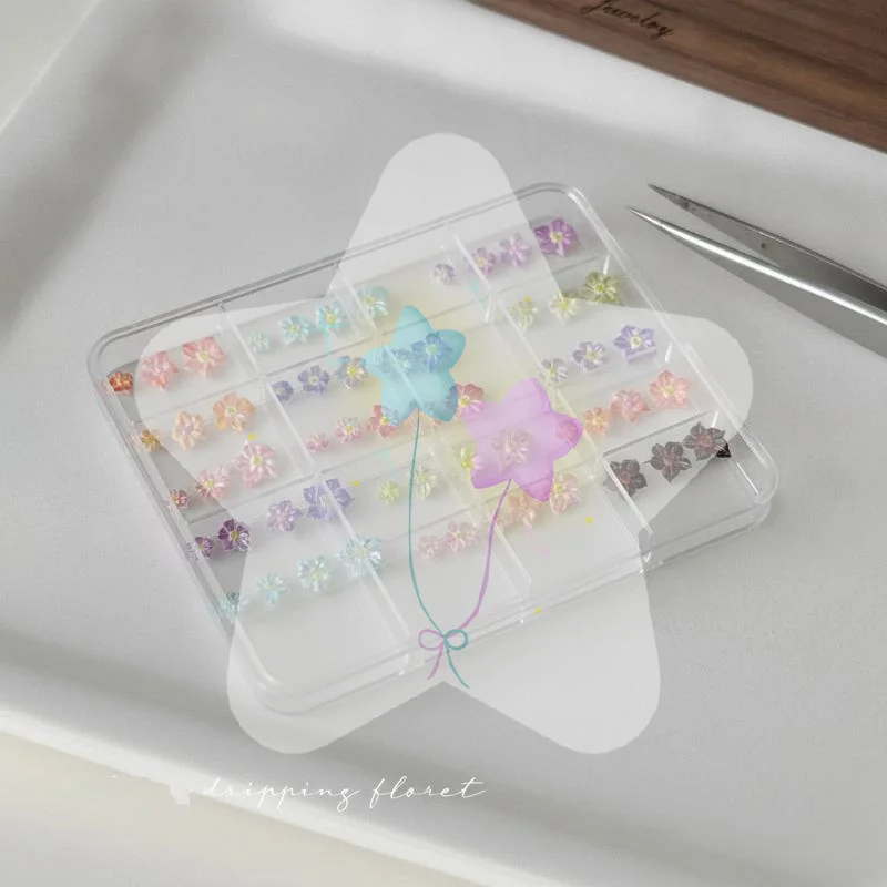 Resin Art Using Flowers - 3D-Harz-Mini-Blumen-Nagelkunst-Dekoration, 50 Stück, ungiftig, glänzendes Finish,