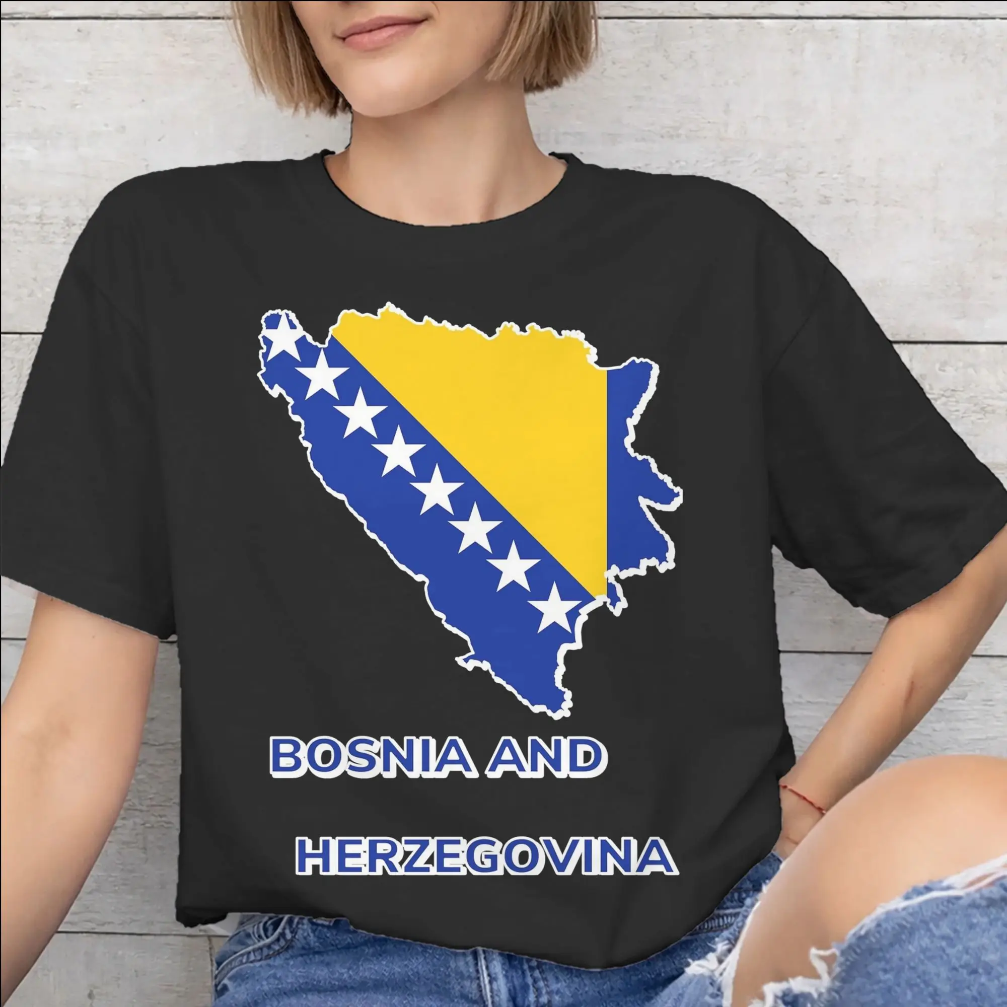 Bosnia and Herzegovina Flag Tee Shirt for Men Women Gift T Shirts  100% Cotton Clothing