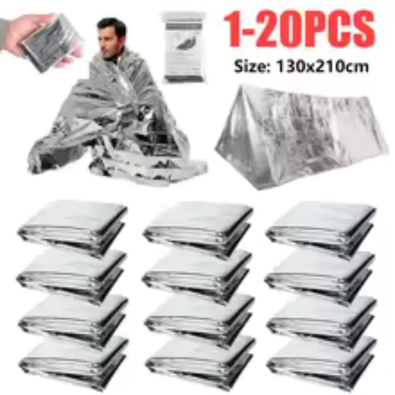 Multi Pack Reflective Emergency Thermal Blanket Waterproof Windproof Anti-Hypothermia Survival Wrap for Hiking Backpacking Outdo