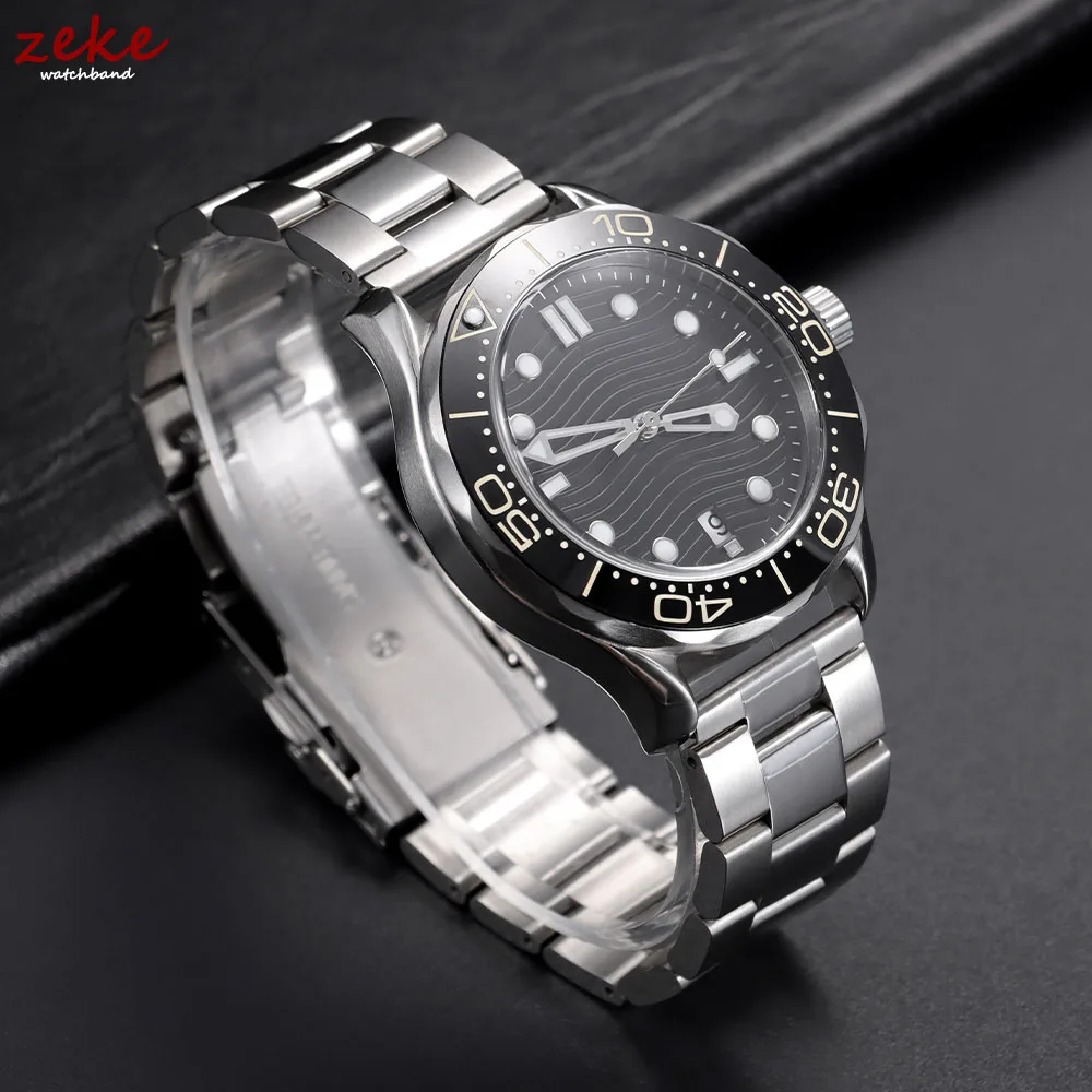 Solid Stainless Steel Strap Double Safety Fold Clasp Watch Band Diving Metal Oyster Bracelet 20 22 24 26 28mm Watch Accessories image 6