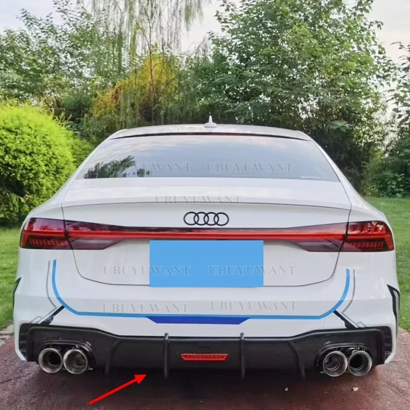 

For Audi A7 S7 Sline 4Door 2019 2020 2021 2022 2023 2024 Rear Bumper Diffuser Lip Spoiler With Exhaust Tips Rear Diffuser Lip