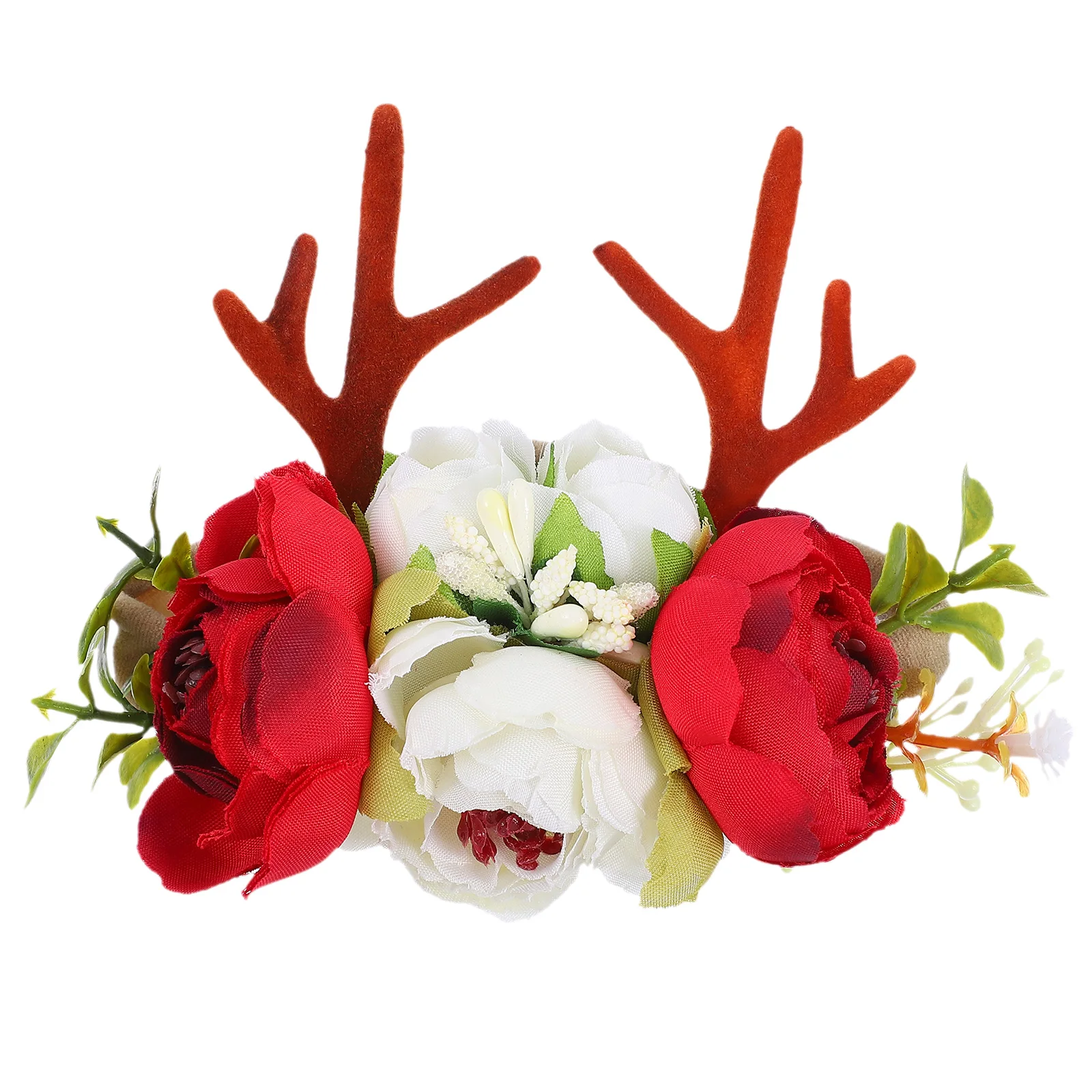 

Deer Antlers Headband Kids Fabric Holiday Atmosphere Christmas Hairband Flower Headband Xmas Party Accessories