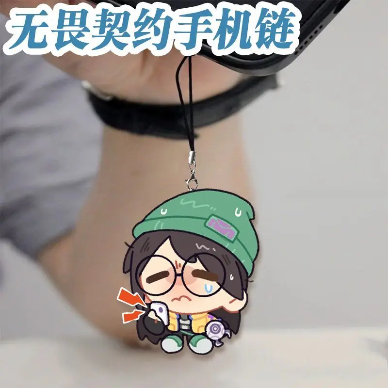 الهاتف المحمول الحبل المفاتيح أنيمي VALORANT الاكريليك الهاتف سحر المجوهرات جراب هاتف تزيين مُثبت صديق هدية