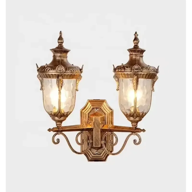 Light Emitting Diode European Double Head Cylinder Wall Light IP65 Waterproof Aluminum Retro Garden Light