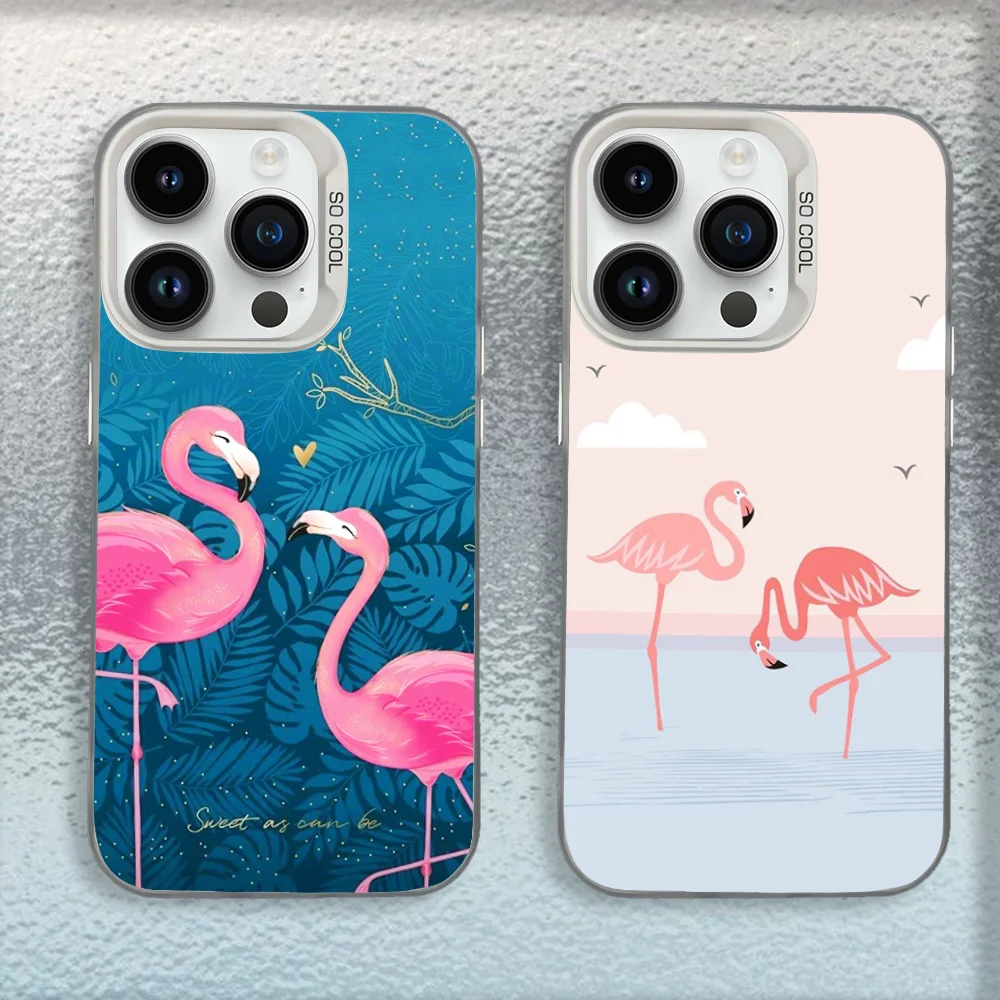 

Pink Red Flamingo Phone Case For iPhone 16,15,14,13,12,11,Mini,Pro,MAX White Matte Shockproof Cover