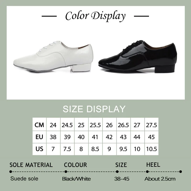 Men Dance Shoes Black/White Modern Ballroom Salsa Dancing Shoes Boys Latin Jazz Training Shoes Adults Tango Dance Sneakers Men